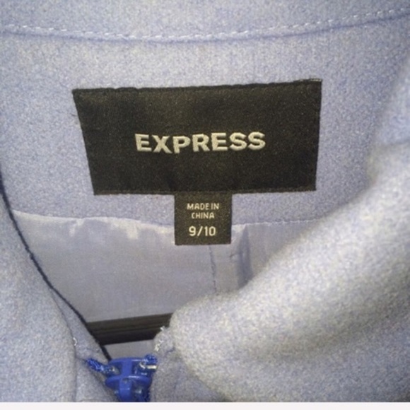 Express vintage 90s Y2K light blue single breast wool pea coat M - Picture 5 of 14